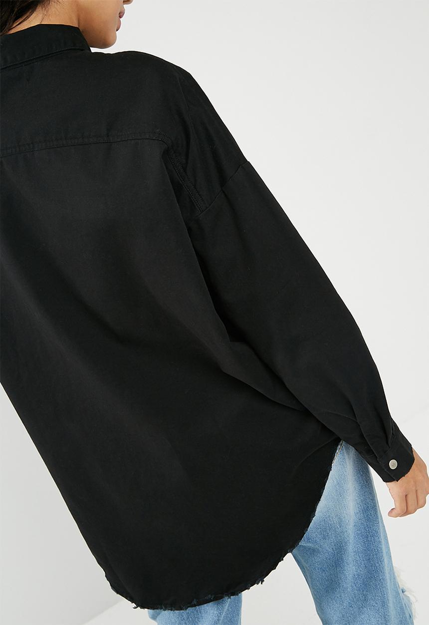 Missguided - Oversized washed denim shirt