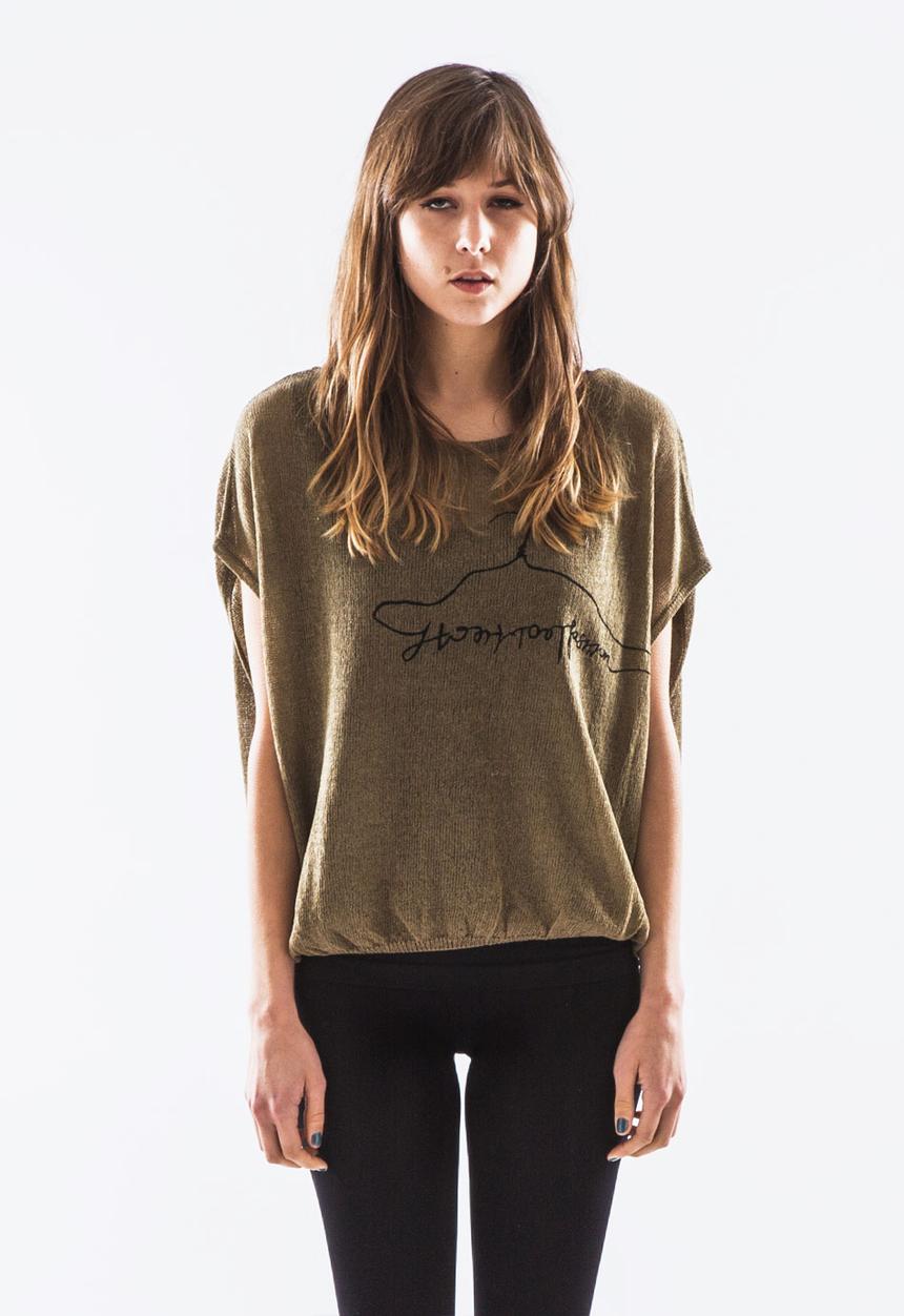 Milk & Shadow Spring - Hanger Print Crop Top – Tan