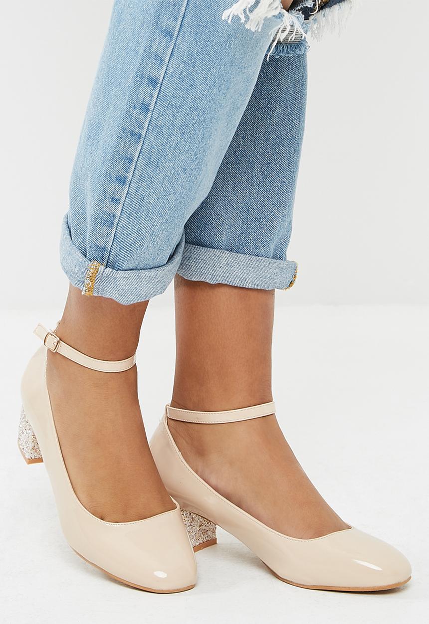 dailyfriday - Glitter block heel - nude