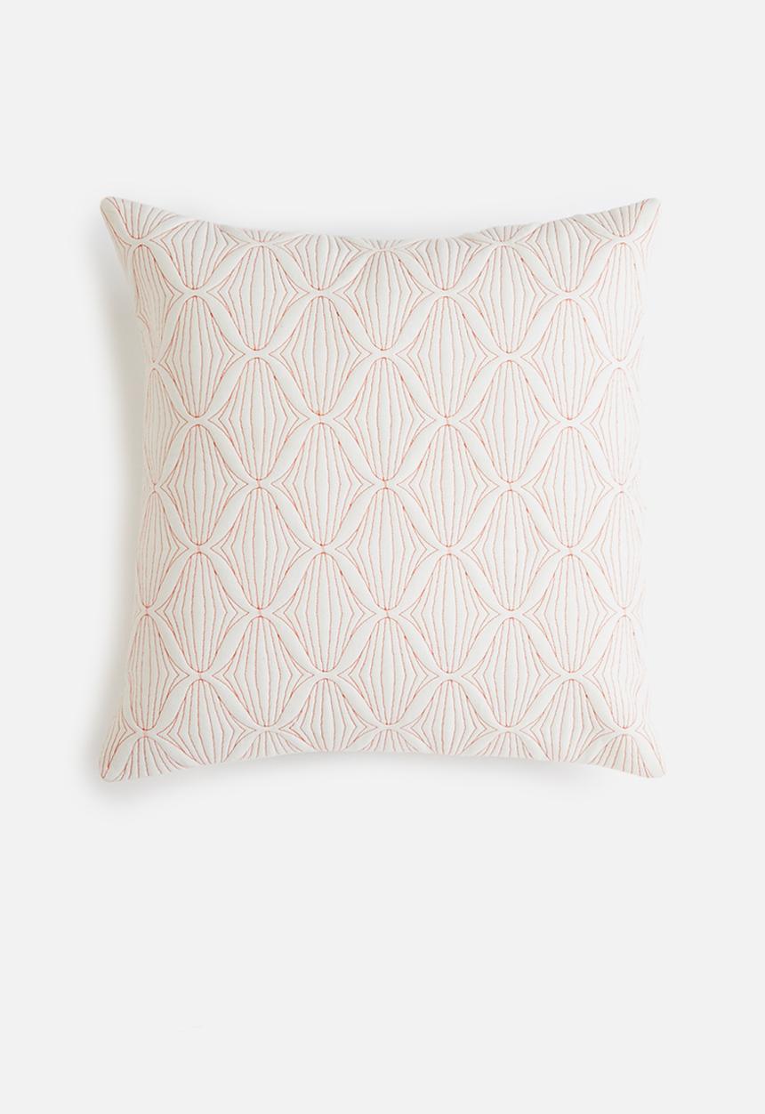 Sixth Floor - Ritz quilted cushion cover - orange & white