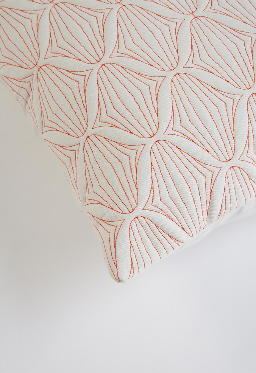 Sixth Floor - Ritz quilted cushion cover - orange & white