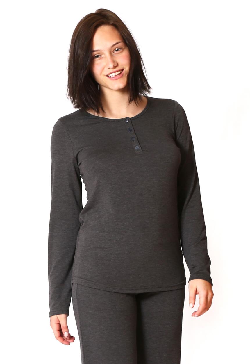 Anna-Louise Sleepwear - Long Sleeve Top – Grey