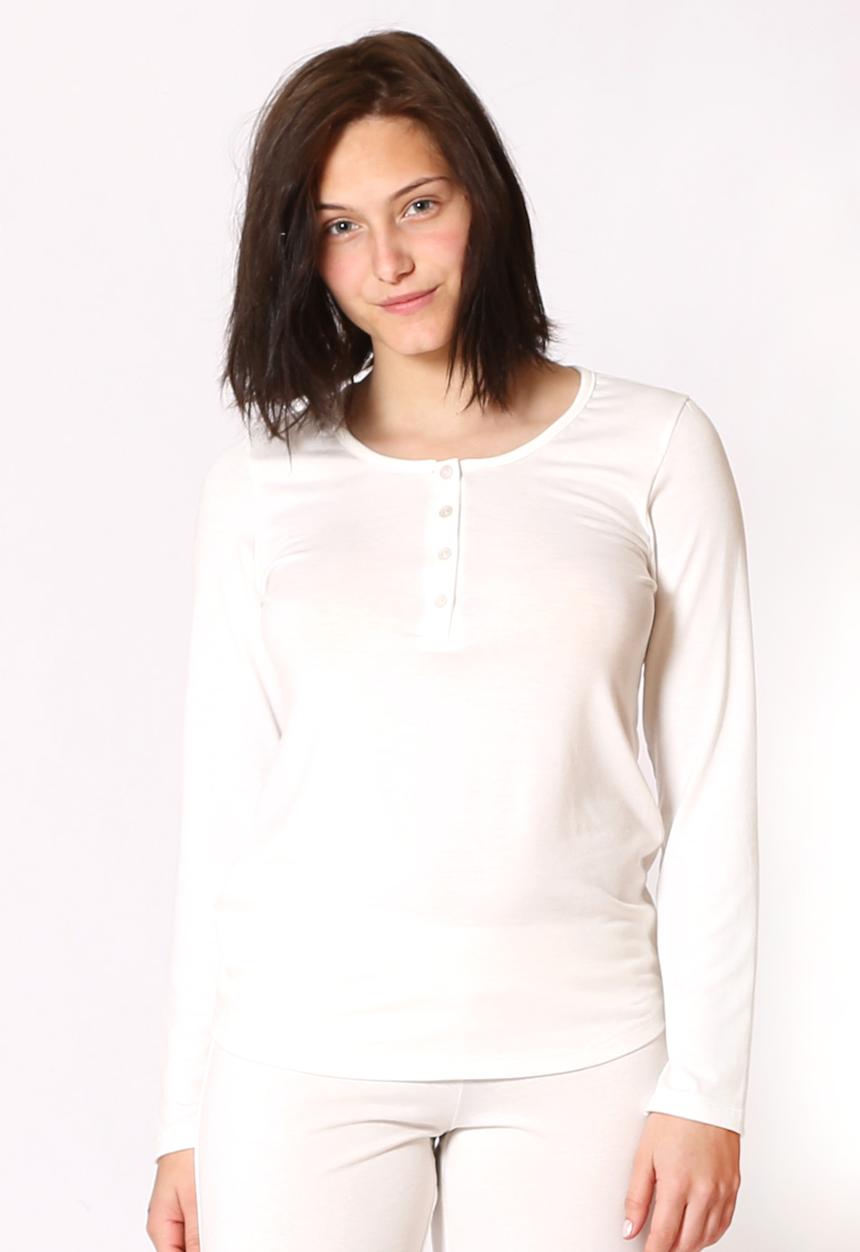 Anna-Louise Sleepwear - Long Sleeve Top – White