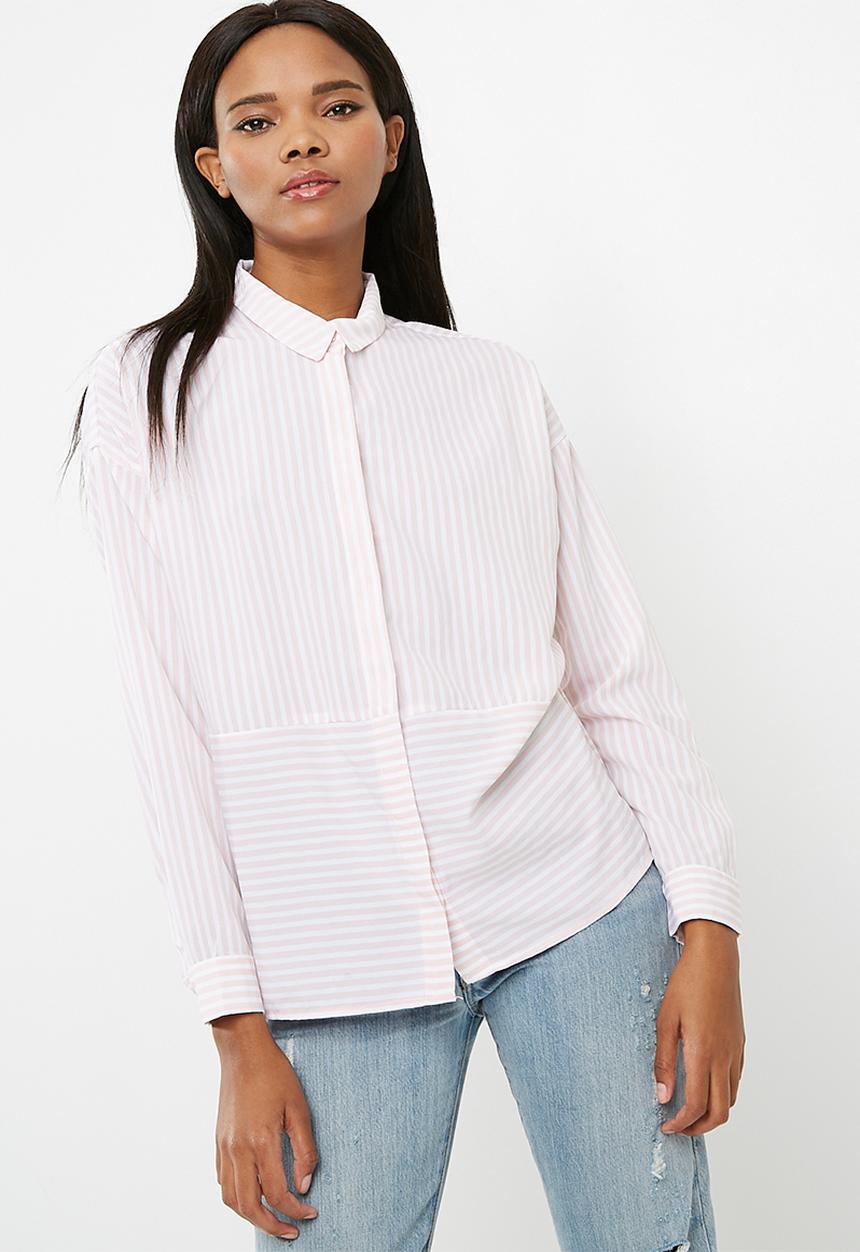 ONLY - Elena striped oversized shirt