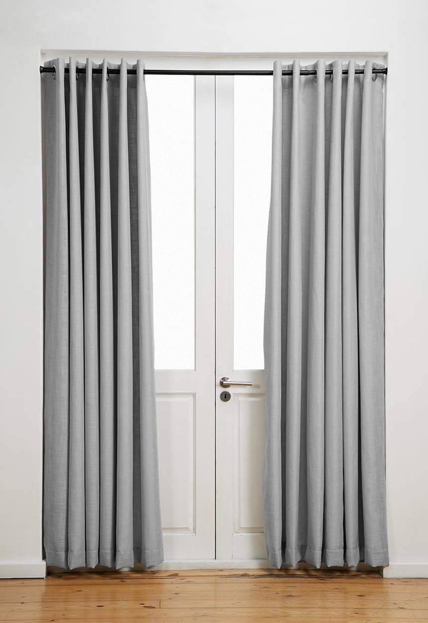 Sixth Floor - Slub lined eyelet curtain 2 pack - grey