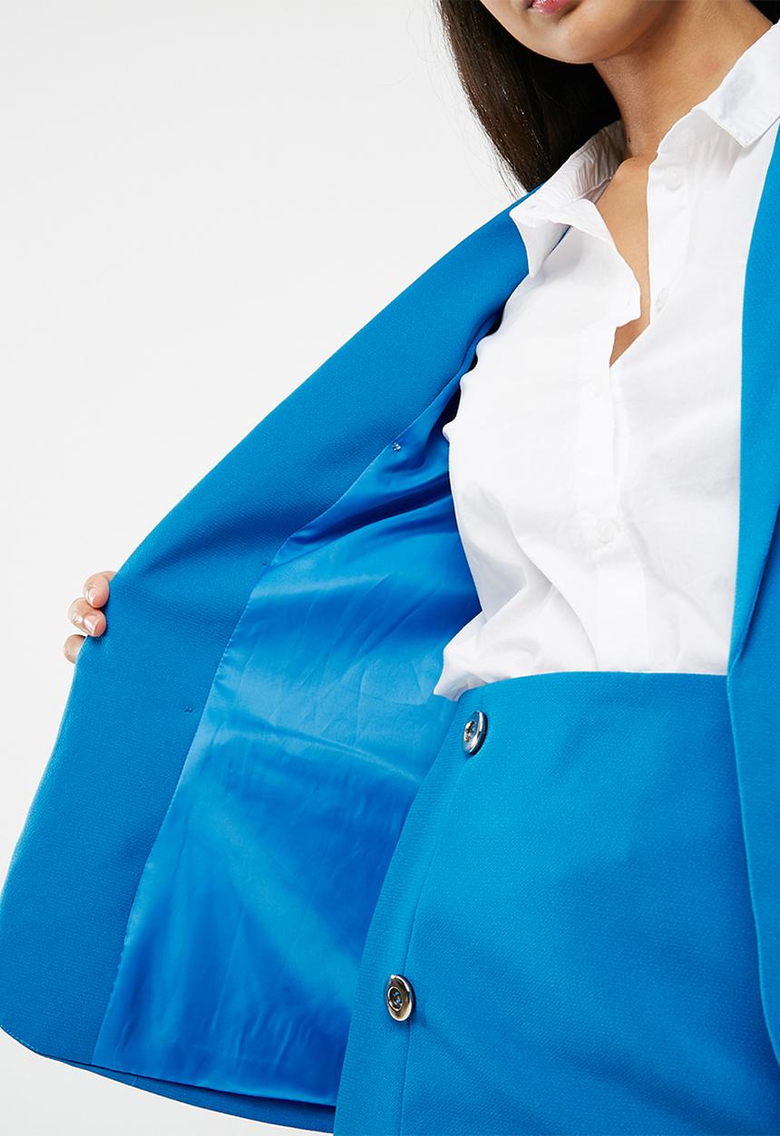 Missguided - Silver button blazer - blue