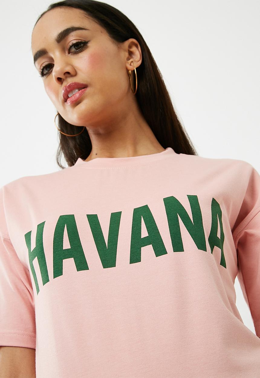 Missguided - Havana' slogan T-shirt - pink