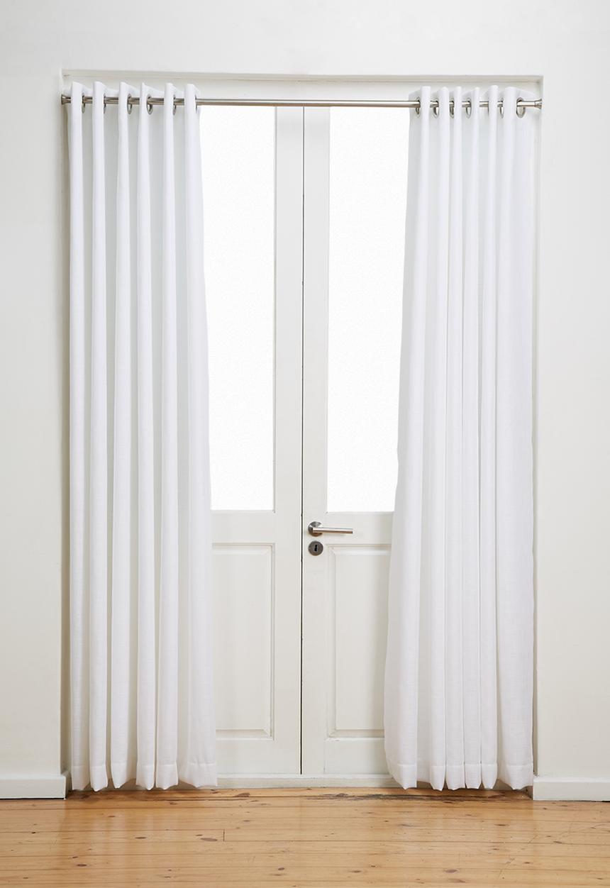 Sixth Floor - Slub lined eyelet curtain 2 pack - white