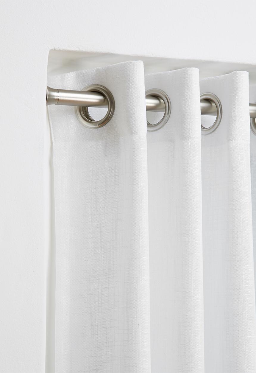 Sixth Floor - Slub lined eyelet curtain 2 pack - white