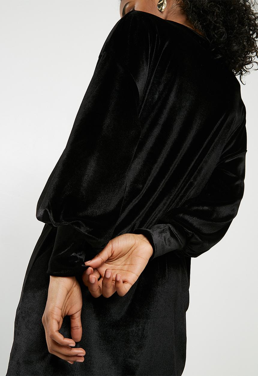 dailyfriday - Longsleeve velvet sweat dress