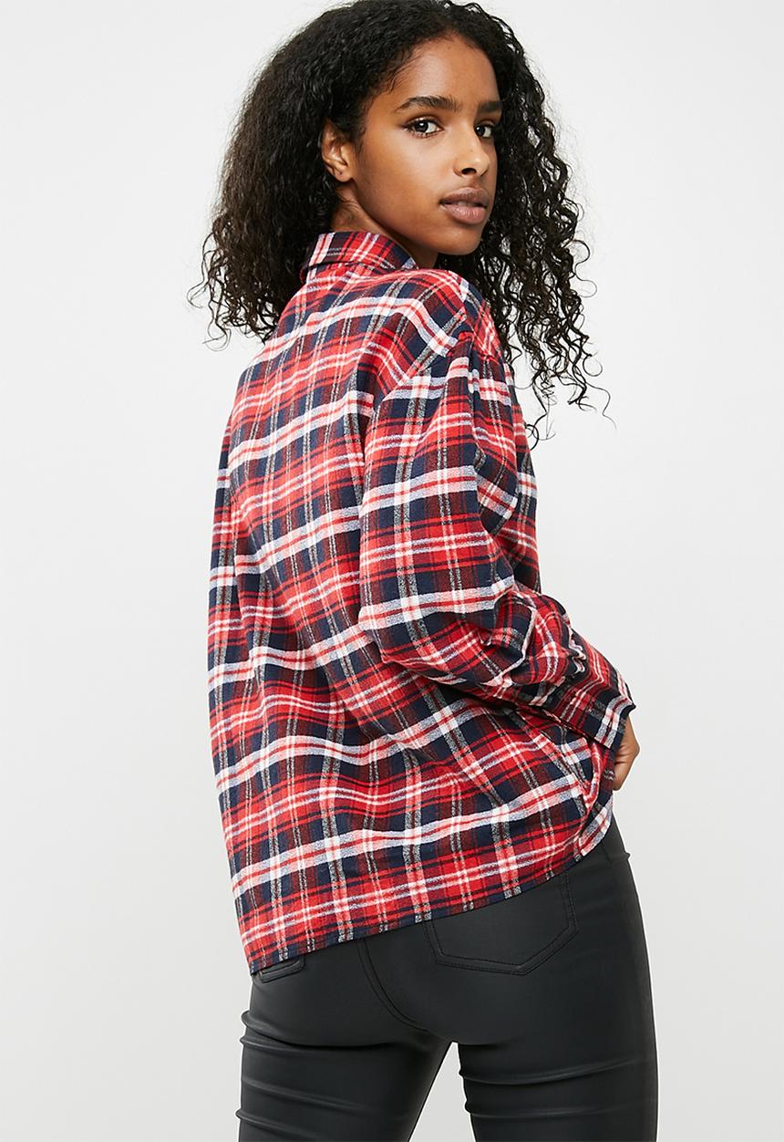 dailyfriday - Embellished shirt - red check
