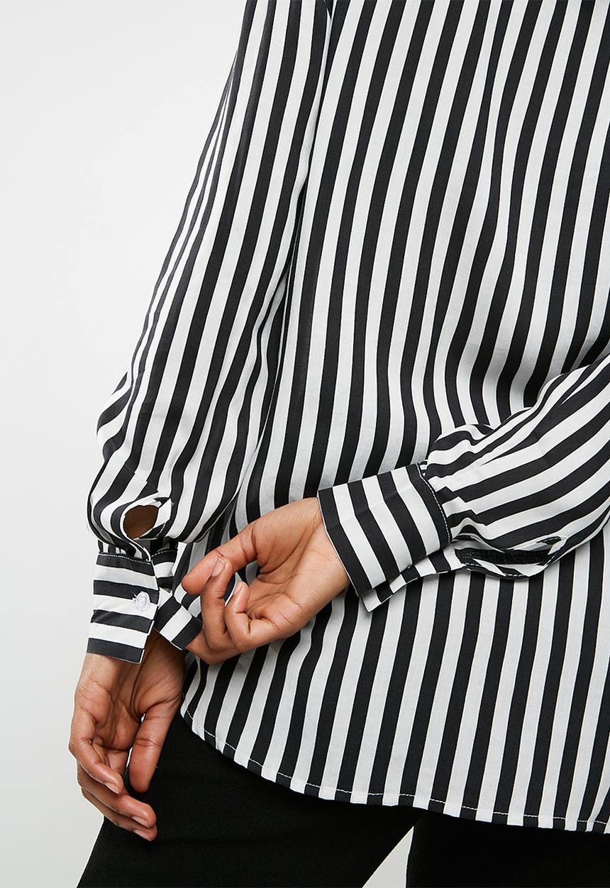 dailyfriday - Oversize stripe shirt - black & white
