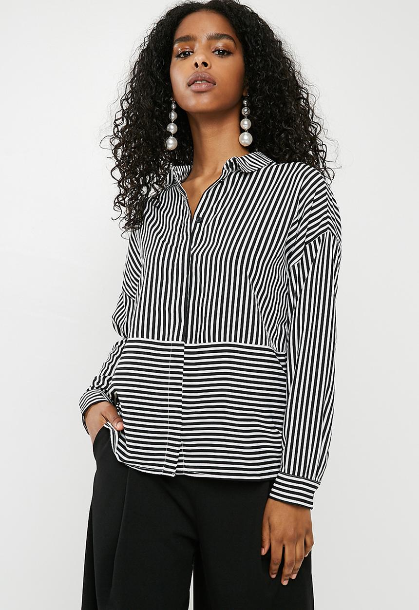 ONLY - Elena striped oversized shirt