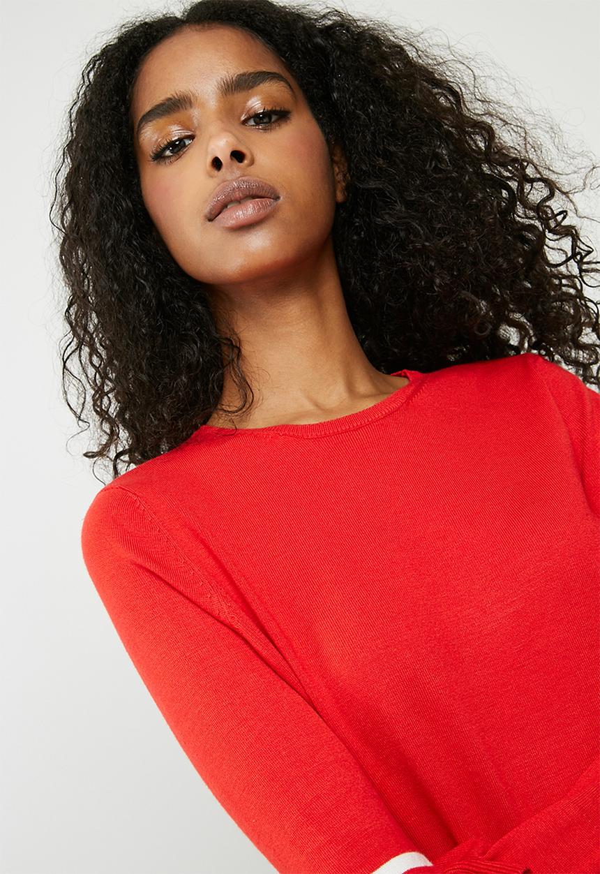 ONLY - Ellen pullover knit - red