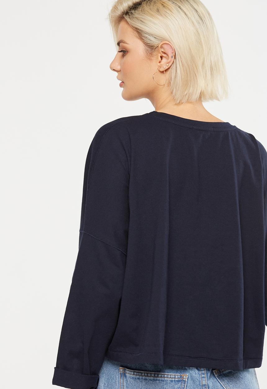 Cotton On - Joanie chop boxy long sleeve - navy 