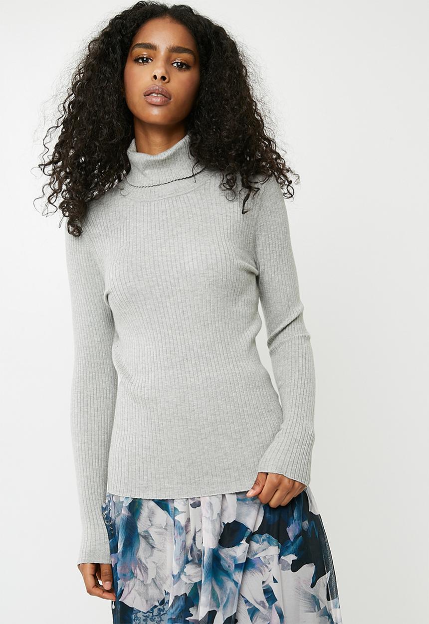 Vero Moda - Hermosa rollneck knit - light grey melange
