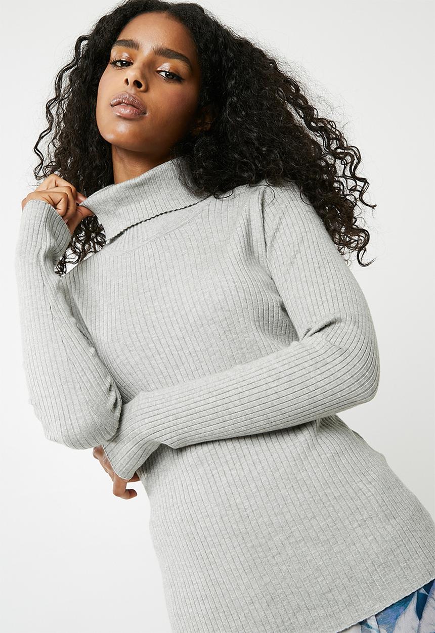 Vero Moda - Hermosa rollneck knit - light grey melange
