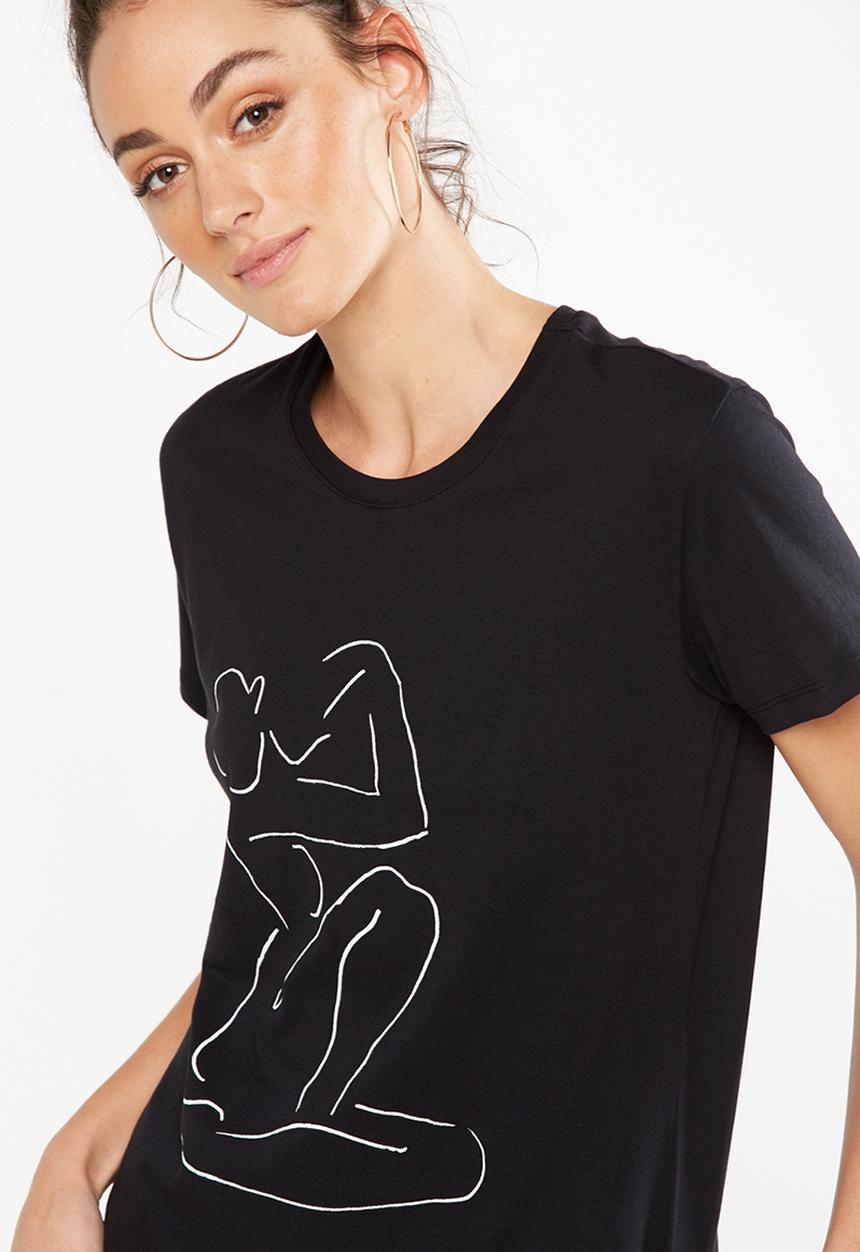 Cotton On - Tbar fox graphic T-shirt - black