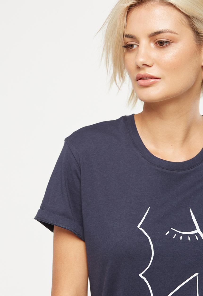 Cotton On - Tbar fox graphic T-shirt - blue