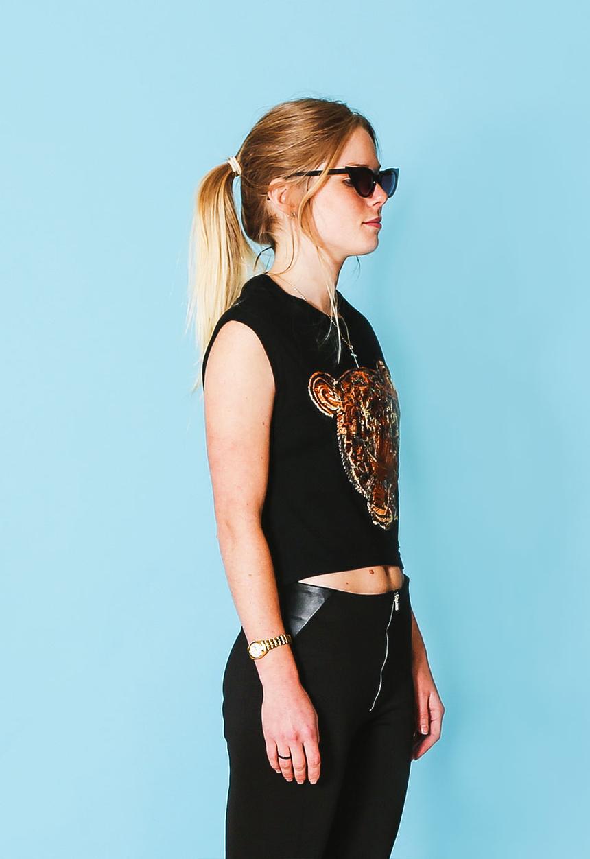 A-LIST, Lundun & Quay - Tiger Crop Top – Black & Gold