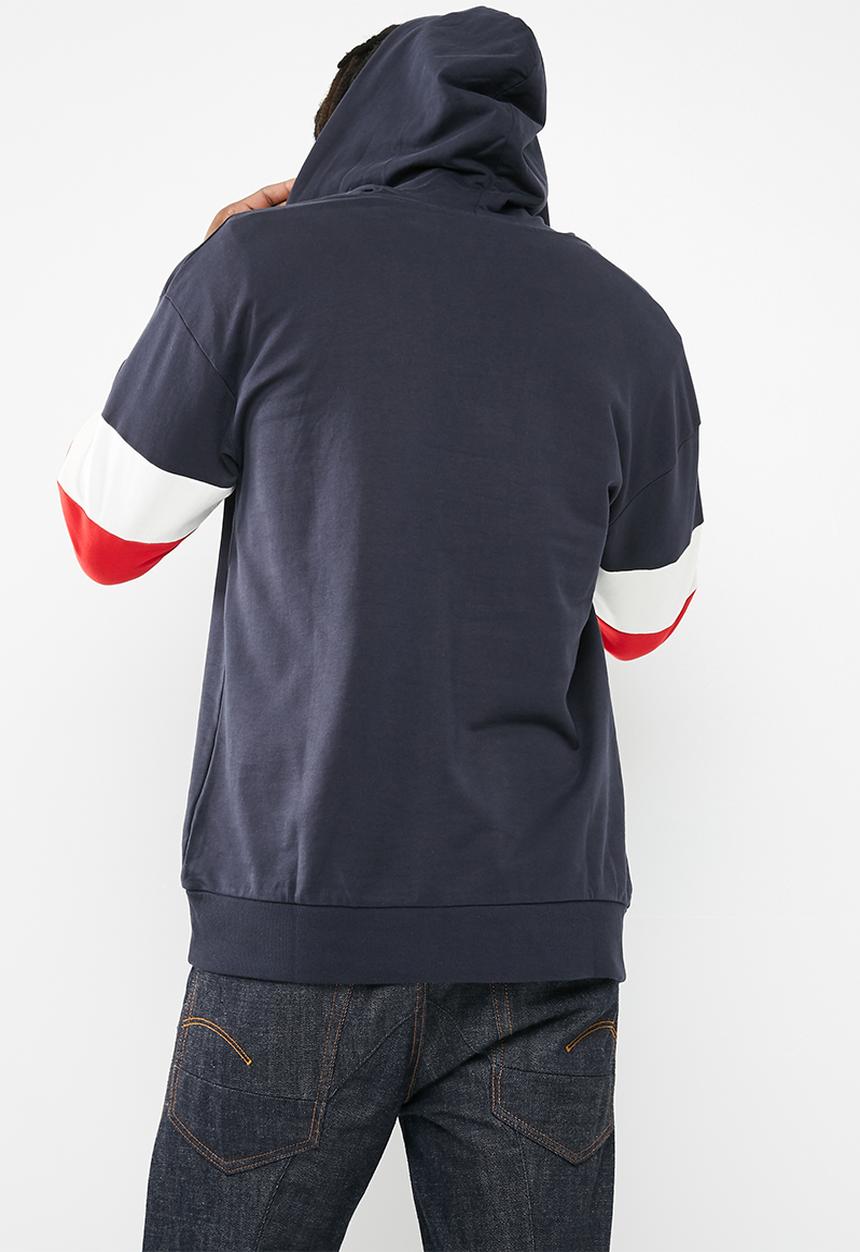 Only & Sons - Zip neck colour-block hoodie
