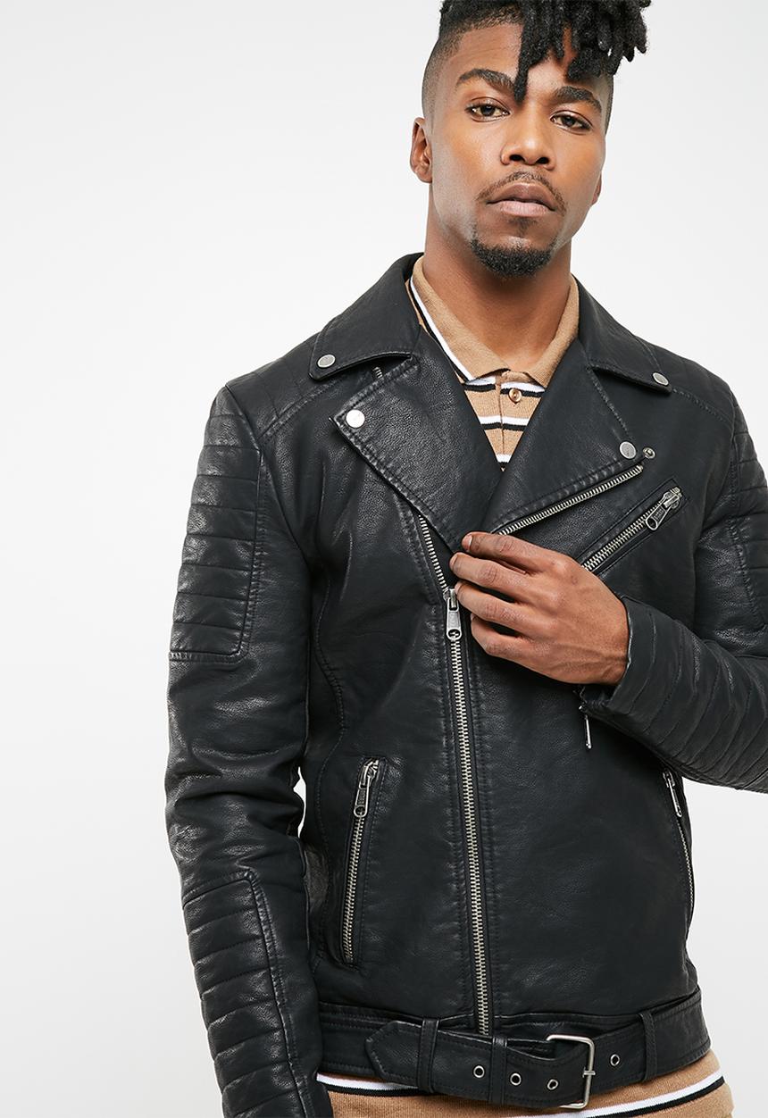 Only & Sons - Sean faux leather biker jacket