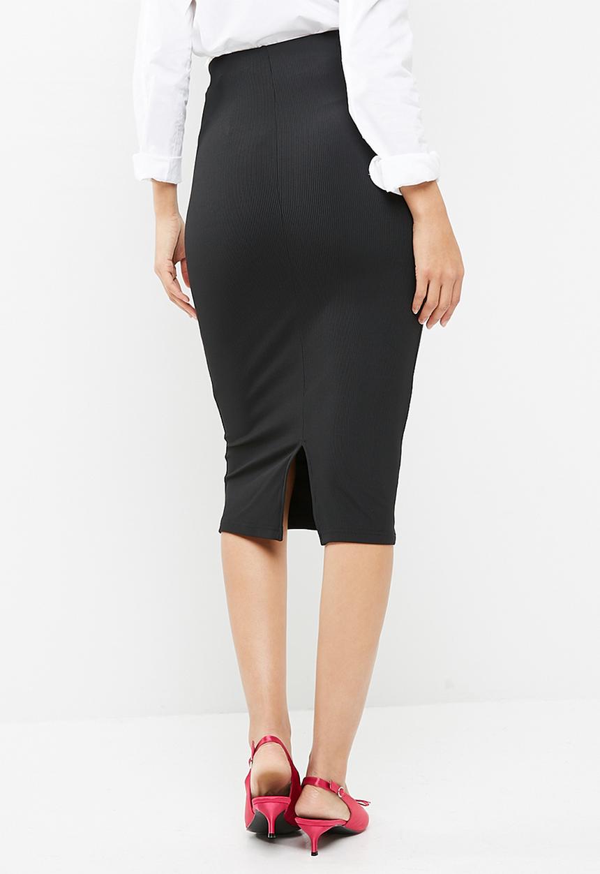 dailyfriday - Lux rib high waisted midi skirt