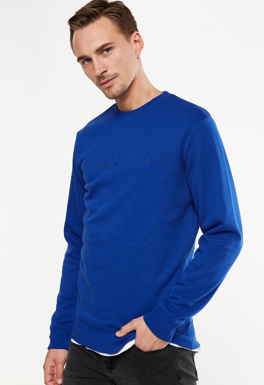 Cotton On - Crew fleece sweat - blue