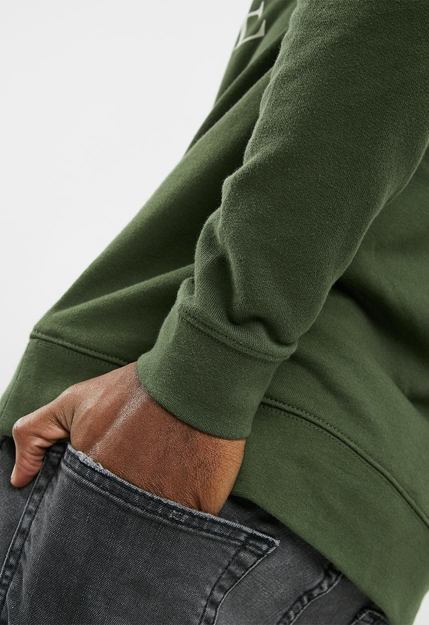 basicthread - Printed pullover crew neck sweat - green