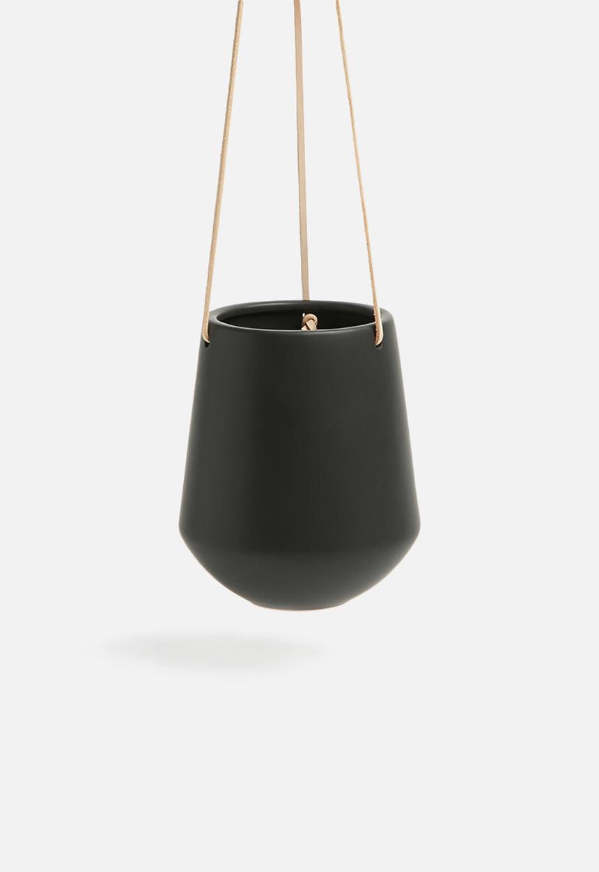 Present Time - Medium skittle hanging pot - black