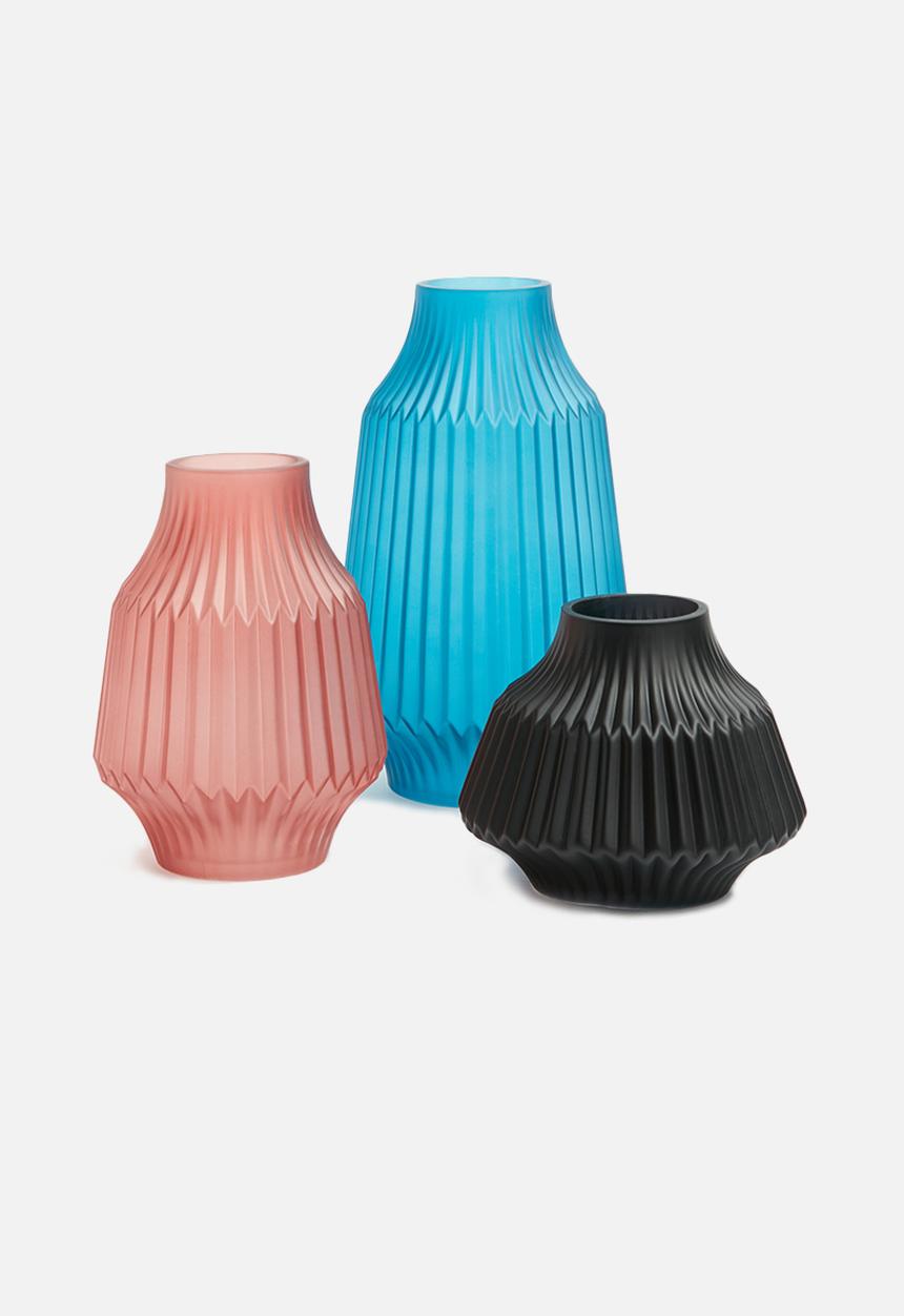 Present Time - Stripes vase - blue 