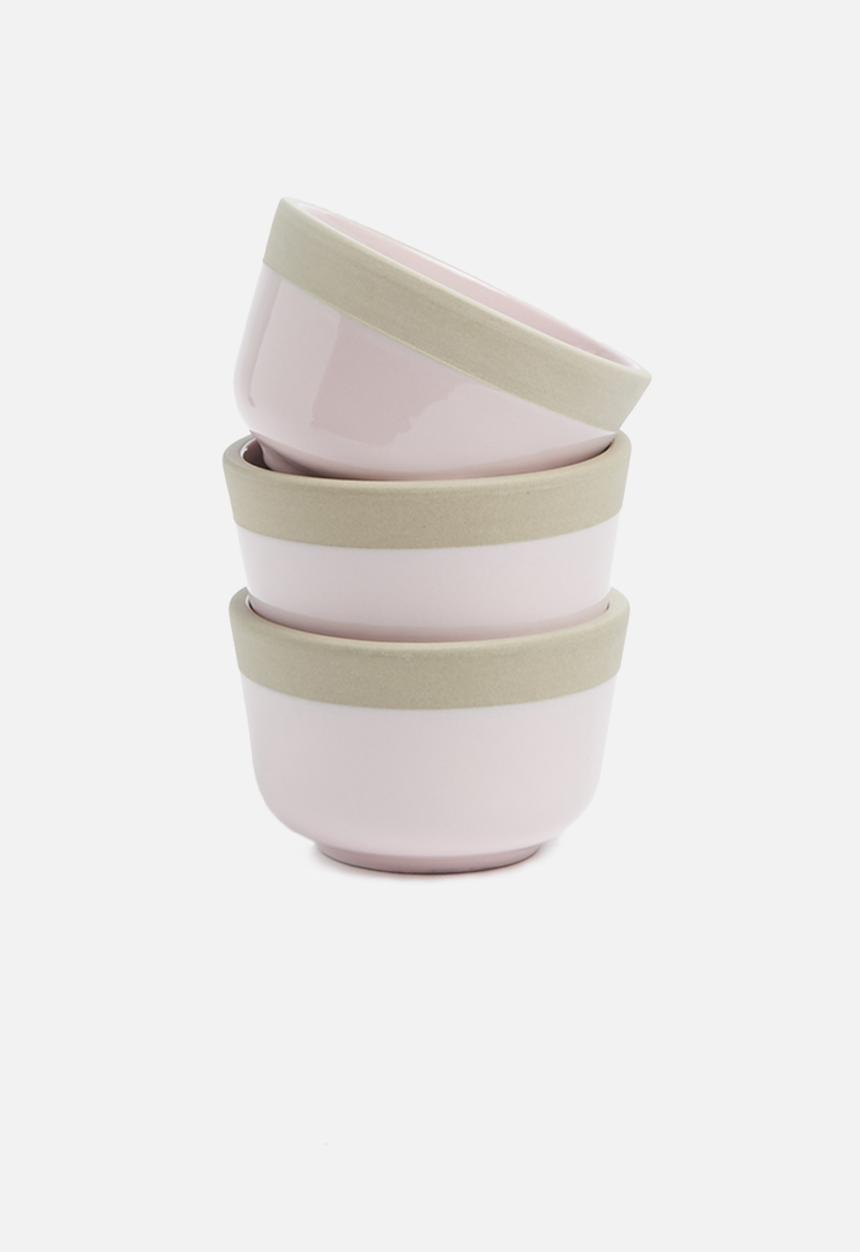 Present Time - Brisk dip bowl set of 3 - pink