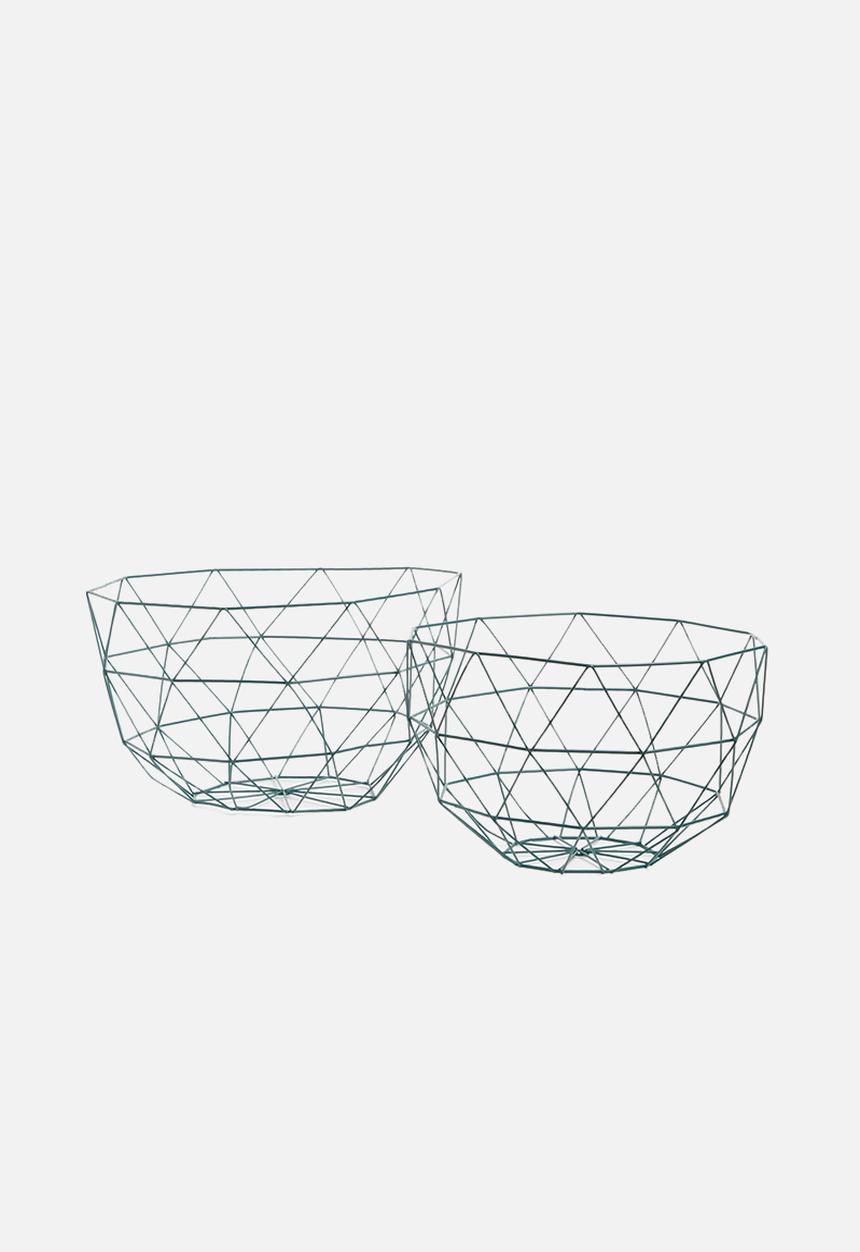 Present Time - Linea fruit bowl set of 2 - green