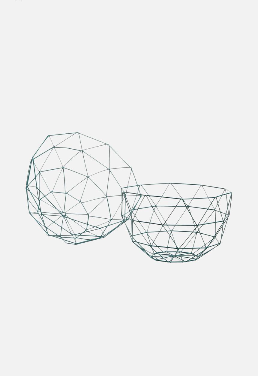 Present Time - Linea fruit bowl set of 2 - green