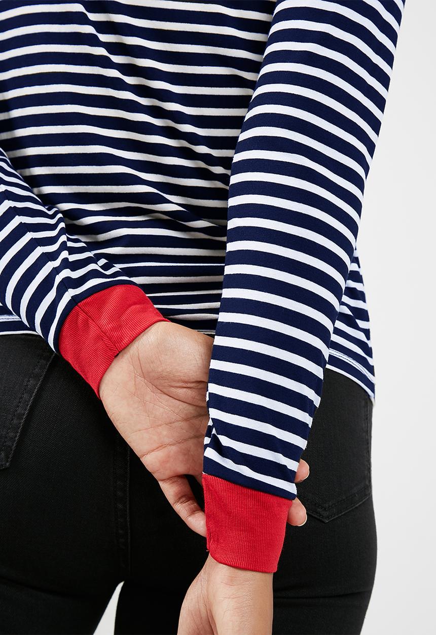 New Look - Long sleeve stripe fitted ringer top