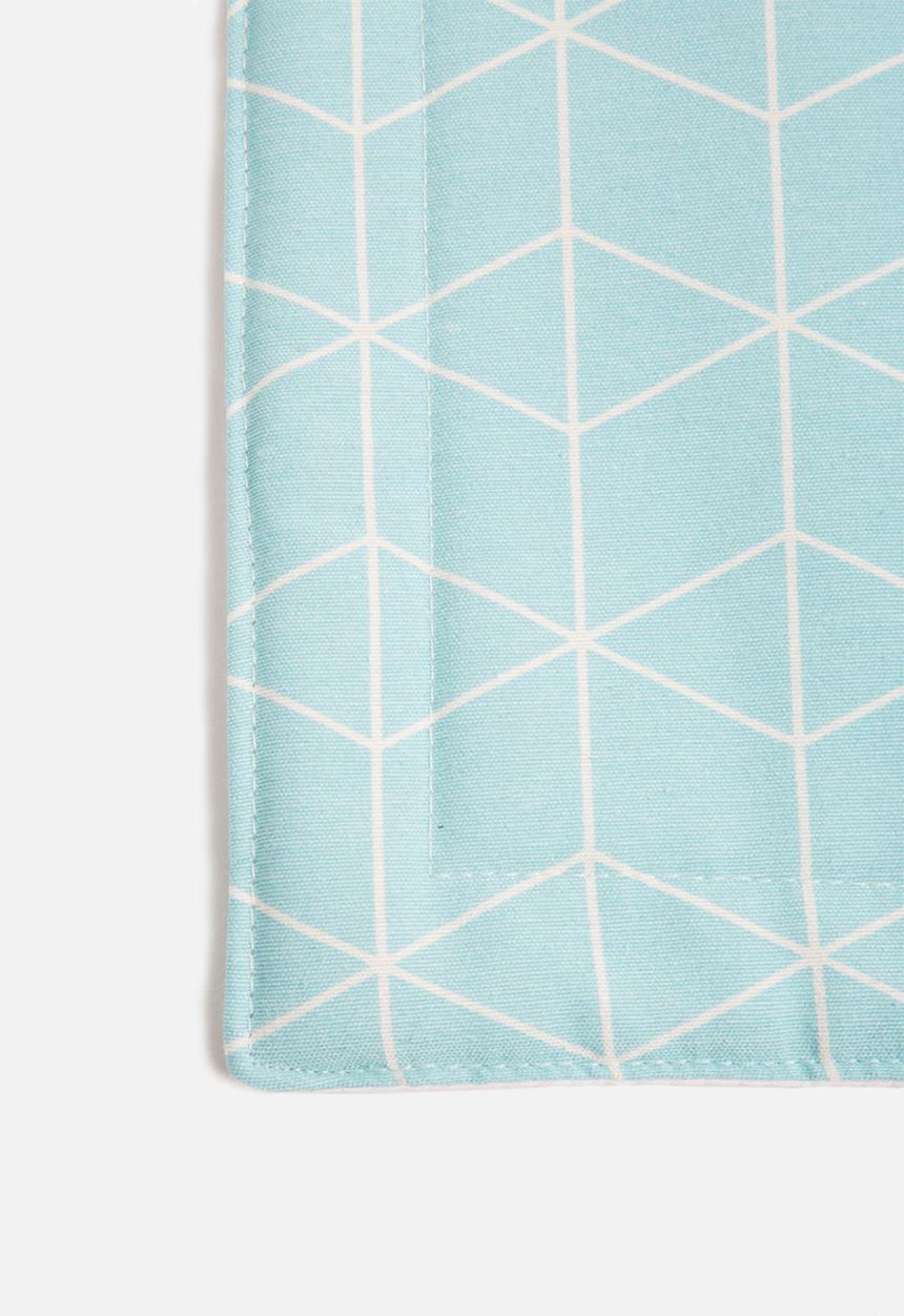 Grey Gardens - Square aqua placemat set of 2