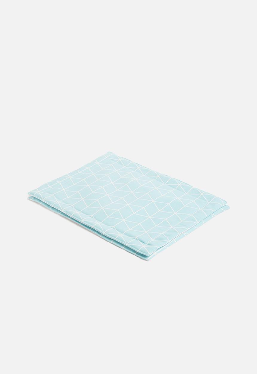 Grey Gardens - Square aqua placemat set of 2