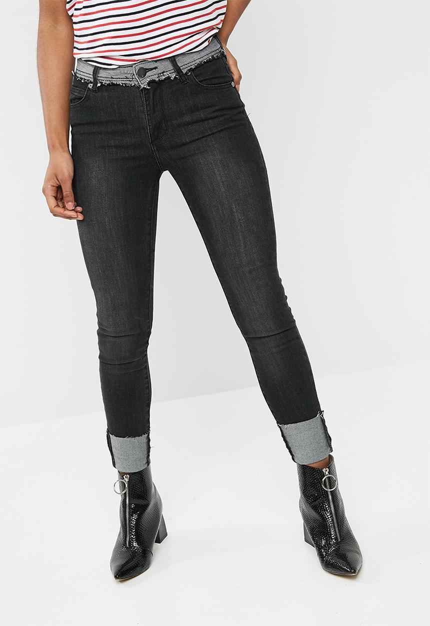 Cotton On - Mid rise grazer skinny jean - black