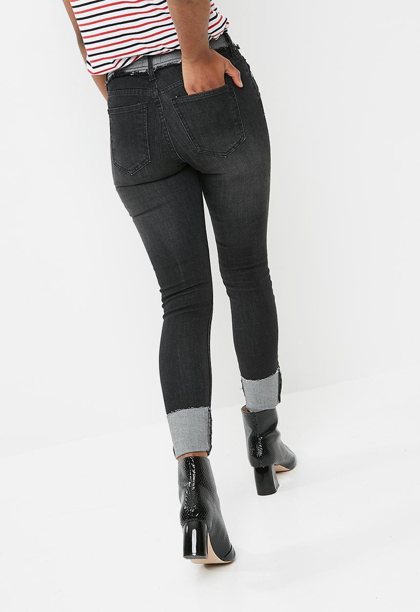 Cotton On - Mid rise grazer skinny jean - black