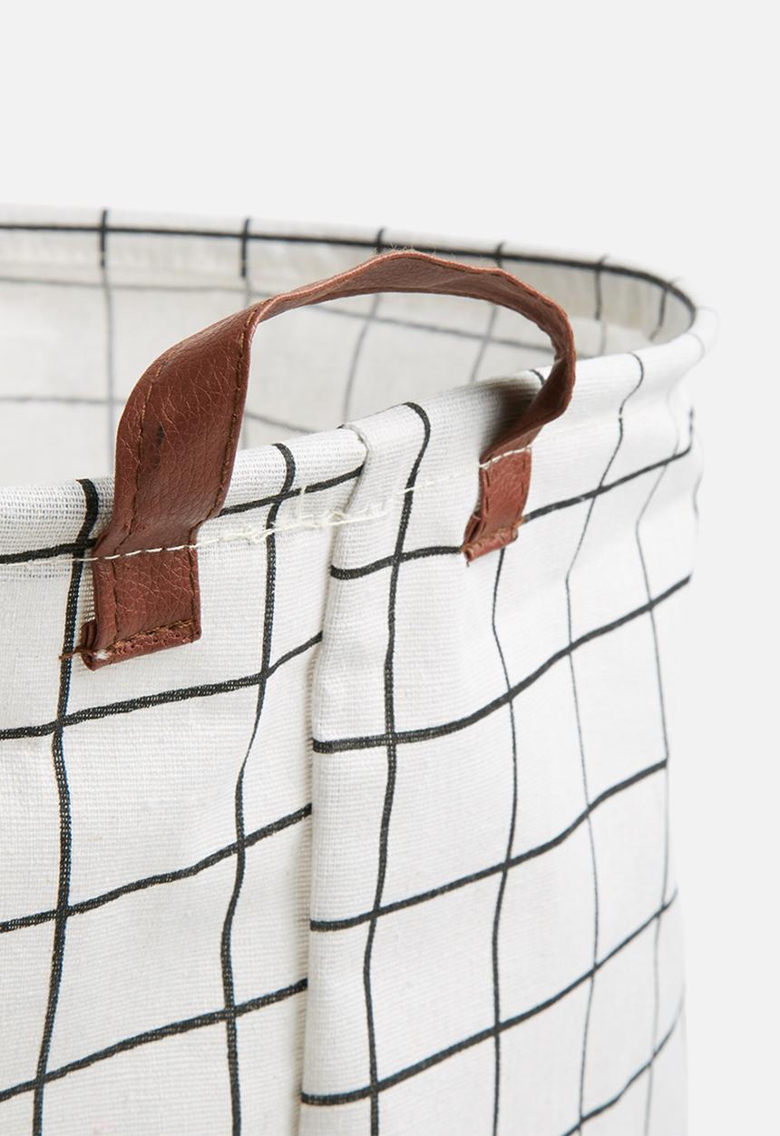 Sixth Floor - Grid basket pleather handle - white