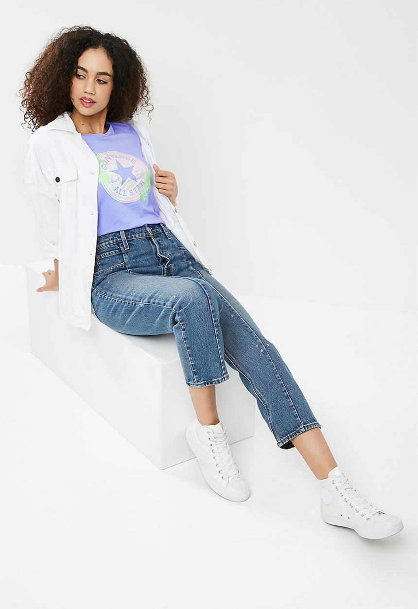 Converse - Palm print short sleeve crew tee - purple