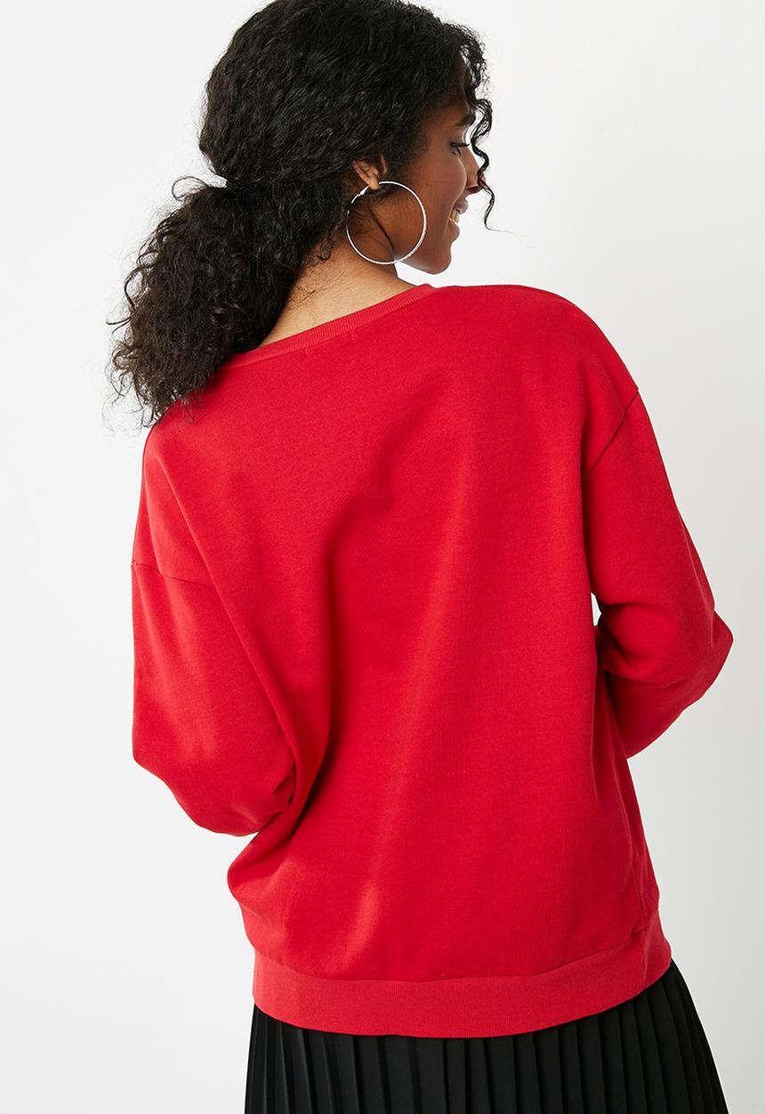 dailyfriday - Printed sweat top - red 