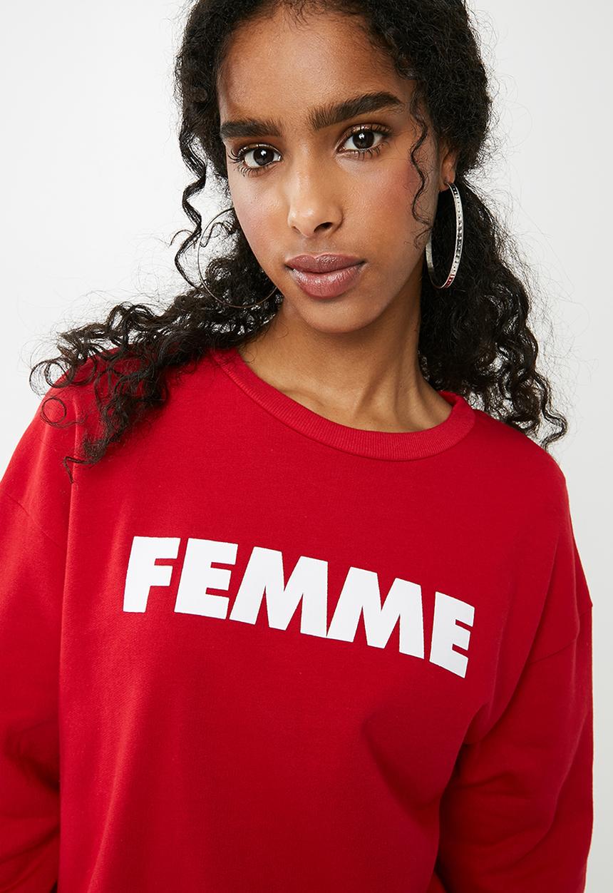 dailyfriday - Printed sweat top - red 