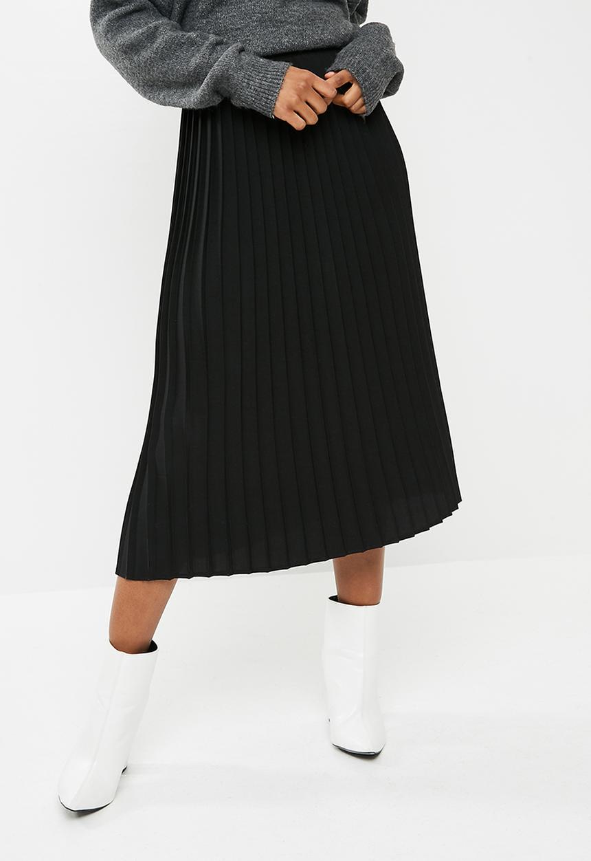 dailyfriday - Pleat midi skirt - black 