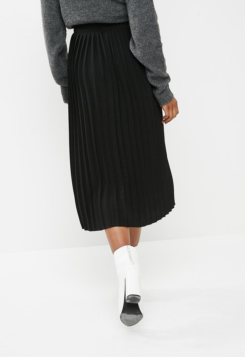 dailyfriday - Pleat midi skirt - black 