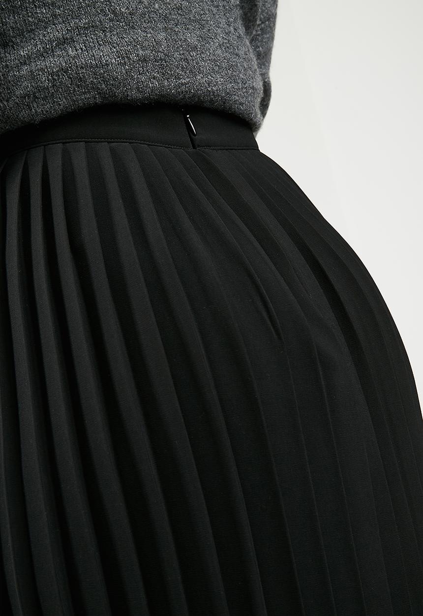 dailyfriday - Pleat midi skirt - black 