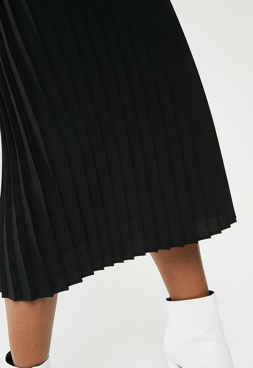 dailyfriday - Pleat midi skirt - black 