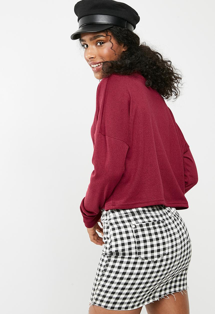 dailyfriday - Slouchy turtleneck top - red