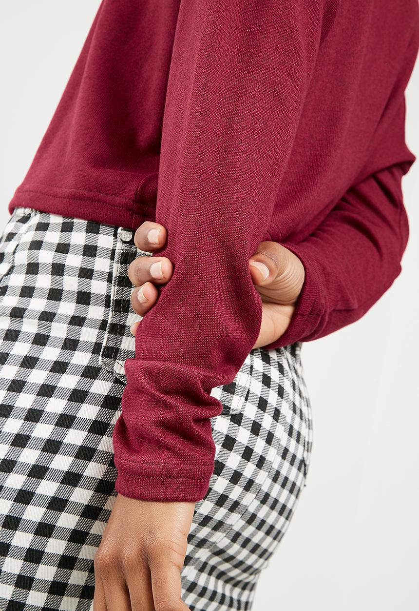 dailyfriday - Slouchy turtleneck top - red