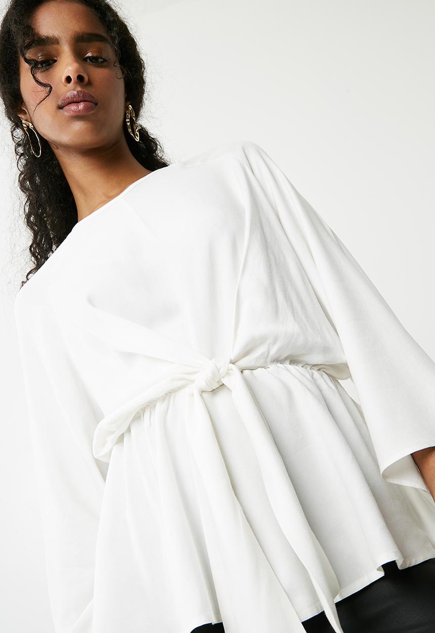 dailyfriday - Tie front blouse - white 